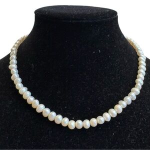 Fresh Water Cultured Pearl Necklace 8 mm 16" Sterling Silver